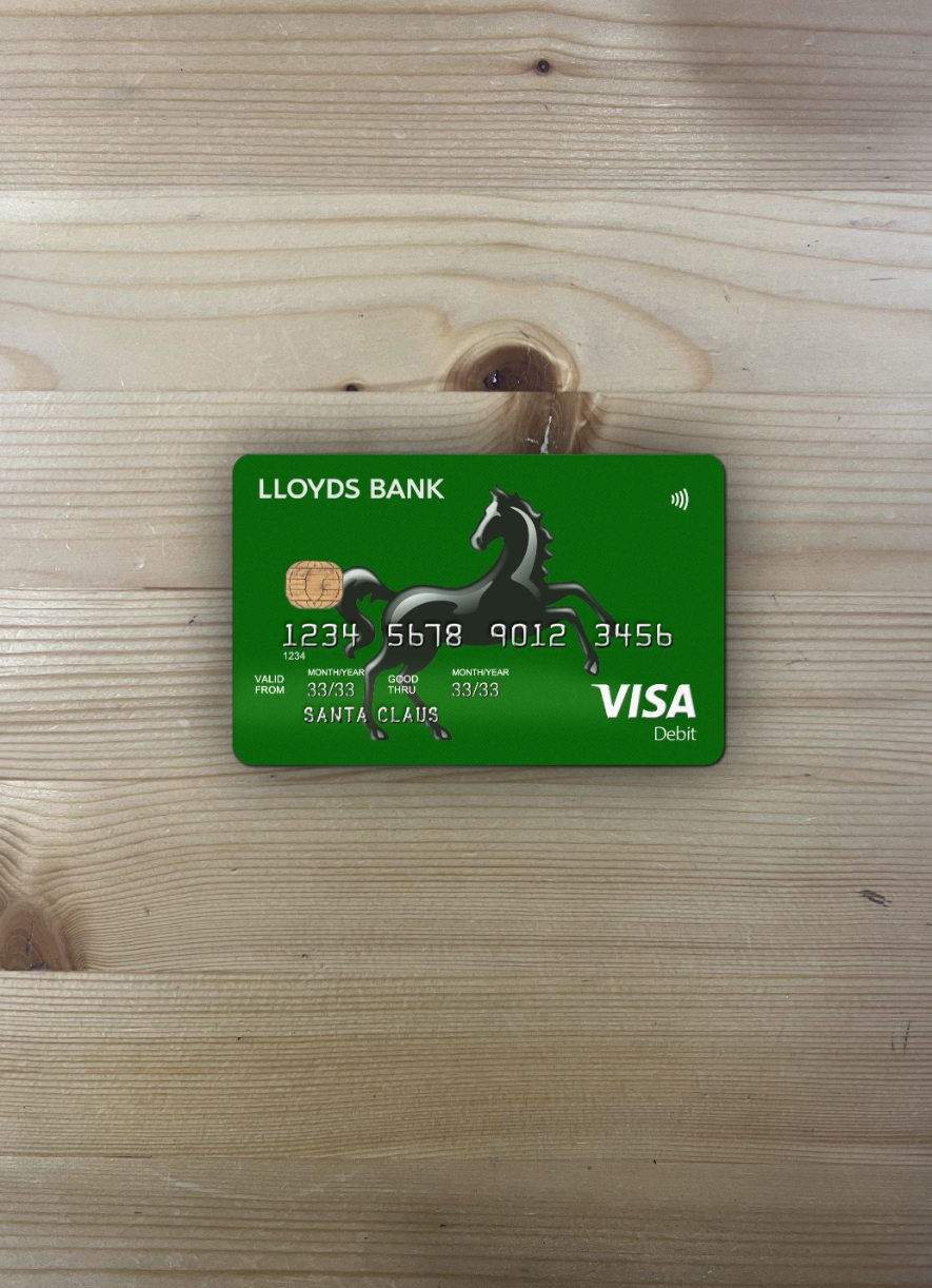 Download United Kingdom Lloyds credit card visa photolook front Photoshop template